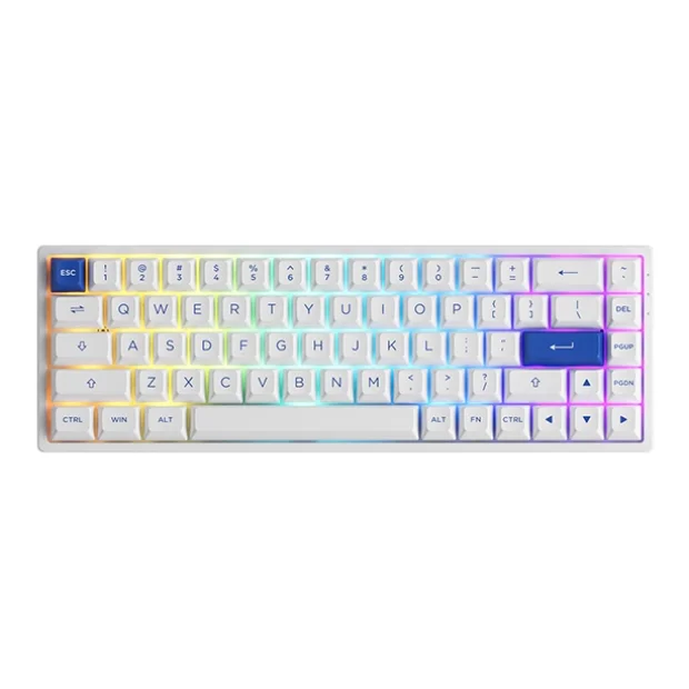 Клавиатура Akko 3068B Plus White & Blue (Akko CS Jelly Pink)